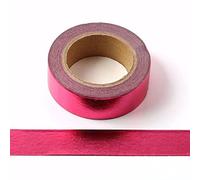 Nastro adesivo decorativo Washi in lamina, tinta unita, 15 mm x 10 m (rosa acceso)