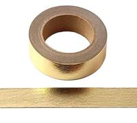 Nastro adesivo decorativo Washi in lamina, tinta unita, 15 mm x 10 metri (oro)