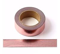 Nastro adesivo decorativo Washi in lamina, tinta unita, 15 mm x 10 metri (oro rosa)