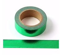 Nastro adesivo decorativo Washi in lamina, tinta unita, 15 mm x 10 metri (verde)