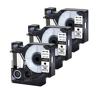 Nastro adesivo di ricambio per Dymo d1 6mm x 7m 43613 S0720780, compatibile con LabelManager 160 210D 360D 280 500TS Pnp LabelPoint 100 150 200 250 300 nero su bianco, 3 nastri per etichette