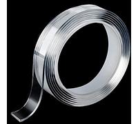 Nastro adesivo double face trasparente nastro multifunzione, può essere riutilizzato dopo lavaggio e asciugatura in acqua, nastro nano non marcatura può essere utilizzato per vetro, moquette, 3 m x 2