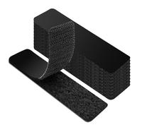 Nastro adesivo Hook and Loop - Nylon poliestere 10 x 2,5 cm | Cuscinetti adesivi neri stretti | Nastro biadesivo flessibile resistente doppio lato, adesivo a lunga durata per vetro, metallo, legno, 16