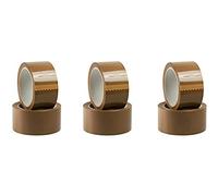 Nastro adesivo imballaggio 6 rotoli silenzioso 50mm x 132m avana Nastro Imballaggio Traslochi Uso Manuale e con Dispenser