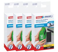 Nastro adesivo in velcro TESA, nero, 1 m x 20 mm, 4 pezzi