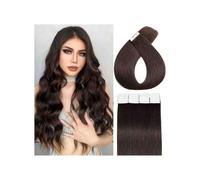 Nastro adesivo invisibile per un aspetto naturale Extension for capelli senza cuciture, 50 g, castano scuro, for donna Nastro adesivo rimovibile per extension per capell(16 inch)