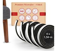 Nastro adesivo, lunghezza circa 1,47 m, larghezza 1,27 cm, spessore 0,5 cm, feltro ultra-durevole, 4 pezzi, marrone; protezione del pavimento per gambe, tavoli e sedie di mobili - Made in Canada