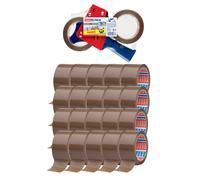 Nastro adesivo marrone silenzioso 50 mm x 66 m (20 rotoli + set srotolatore m...