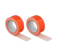 Nastro adesivo per campo da pickleball, 20 m x 45 mm, scrivibile, per tennis, badminton, basket, installazione a strappo su gomma vinilica e legno duro, arancione o giallo (2 pezzi color oragne)