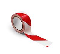 Nastro adesivo per marcatura del pavimento, larghezza 50 mm, per marcare, per segnaletica di sicurezza, per contrassegnare (1 rotolo, rosso-bianco)