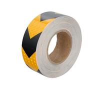 Nastro adesivo riflettente giallo/nero 50 mm. x 33 metri. Uso domestico.