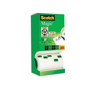 Nastro adesivo Scotch Magic 810 - invisibile - permanente - 19 mm x 33 mt - trasparente - Scotch - Multi Pack 12+2 rotol