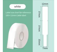 Nastro adesivo termico impermeabile per stampante D11 P11, resistente agli strappi, per organizzazione di fibre di rete metallica, 12 mm x 9 m (bianco)