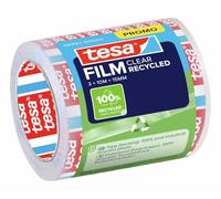 Nastro Adesivo tesafilm Clear Recycled, Trasparente - 10 m x 15 mm, 3 Pezzi | 3 Pellicola Adesiva Resistente allo Strappo - Plastica Riciclata al 100% - Alta Adesività, Senza Solventi e Lunga Durata