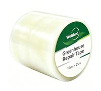 Nastro Adesivo Trasparente per Riparazione Serre, 10 cm x 25 m | Impermeabile e resistente ai raggi UV, per riparare film plastici, teloni e tende da campeggio.