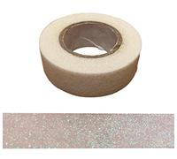 Nastro adesivo washi tape con glitter, decorativo, per fai da te e orlare (bianco iridescente)