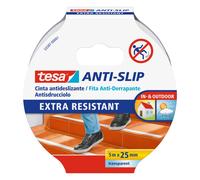 tesa Nastro Antiscivolo Trasparente - Nastro adesivo antiscivolo per l'uso interno ed esterno - Per scale, rampe, pavimenti lisci o bagnati e barche - 5 m x 25 mm