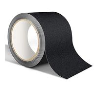Nastro antiscivolo antiscivolo 10 cm x 5 m - colla abrasiva senza residui ad alta trazione per scale battistrada rampe per interni esterni (nero)