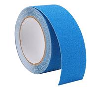 Nastro Antiscivolo in Sabbia di Quarzo, Nastro in PVC Anti Scivolo per Scale e Pavimenti, 5m - Resistente all'Abrasione, Adesivo Forte, Sicurezza Interna ed Esterna (Blu)