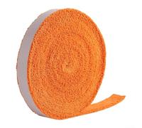 Nastro antiscivolo overgrip da 10 m, per badminton, tennis e squash, soluzione morbida per manico in fibra (arancione)