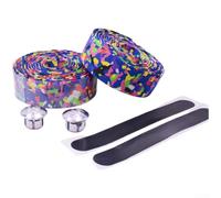 Nastro antiscivolo per manubrio in EVA per bici da strada con design perforato traspirante e motivo in rilievo per una migliore presa e gestione dell'umidità (multicolore)