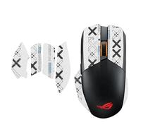 Nastro antiscivolo per mouse compatibile con ASUS ROG Chakram X Mouse Skins, resistente al sudore, presa a prova di sudore, copertura protettiva, motivo bianco metà
