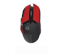 Nastro antiscivolo per mouse compatibile con Logitech G402 Gaming Mouse, resistente al sudore, impugnatura a prova di sudore, copertura protettiva, metà rosso