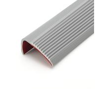 Nastro antisdrucciolo per scale, striscia di bordo in vinile autoadesiva, rivestimento flessibile dei bordi dei gradini in gomma PVC (5m x 25mm, grigio)