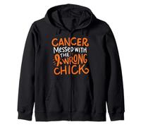 Nastro Arancione Chemo Leucemia Survivor Consapevolezza Cancro del Sangue Felpa con Cappuccio