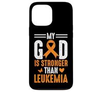 Nastro arancione con scritta "My God Is Stronger Than Leukemia Awareness" Custodia per iPhone 13 Pro Max