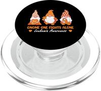 Nastro arancione per la consapevolezza della leucemia con gnomo uno combatte da solo PopSockets PopGrip per MagSafe