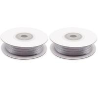 Nastro Argento in Raso da 3 mm Rotolo da L 50 metri Nastrino per Idea Regalo Matrimonio Battesimo Comunione Natale Capodanno Bomboniera, Bobina (Confezione da 2)