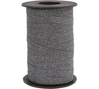Nastro arricciante, larghezza: 10 mm, nero, glitter, 100 m