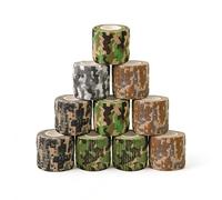 Nastro Auto-Adesivo 10 Pezzi 5cm x 4.5m, Benda Elastica in Tessuto Non Tessuto, Senza Residui, Flessibile per Outdoor, Campeggio, Attrezzatura(HS)