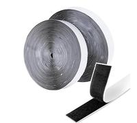 Nastro Autoadesivo 10 Metri 20 mm,Autoadesivo Forte Universale,Feltro Adesivo Forte Tessuto, Hook Loop, per Fissaggio Finestre Cornici Foto Zanzariere Tappetini Auto e Fatti a Mano,2 rotoli (Nero)