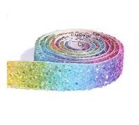 Nastro autoadesivo con strass di cristallo, Strass autoadesivi Trim 2 iarde, 10mm-30mm, multicolore(15mm Rainbow Ab)