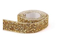 Nastro autoadesivo con strass di cristallo, Strass autoadesivi Trim 2 iarde, 10mm-30mm, multicolore(20mm Gold Trim)