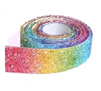 Nastro autoadesivo con strass di cristallo, Strass autoadesivi Trim 2 iarde, 10mm-30mm, multicolore(20mm Rainbow Ab)