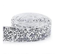 Nastro autoadesivo con strass di cristallo, Strass autoadesivi Trim 2 iarde, 10mm-30mm, multicolore(20mm Silver Trim)