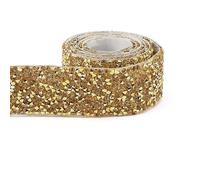 Nastro autoadesivo con strass di cristallo, Strass autoadesivi Trim 2 iarde, 10mm-30mm, multicolore(30mm Gold Trim)