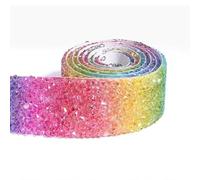 Nastro autoadesivo con strass di cristallo, Strass autoadesivi Trim 2 iarde, 10mm-30mm, multicolore(30mm Rainbow Ab)