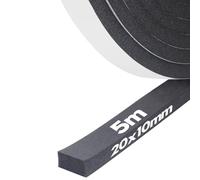 Nastro autoadesivo in schiuma, guarnizione in gomma per porte e finestre, resistente alle intemperie, anti-collisione, isolamento acustico, lunghezza totale ([20mm(W) x 10mm(T) x 5M(L)])