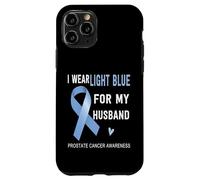 Nastro azzurro per la consapevolezza del cancro alla prostata per mio marito Custodia per iPhone 11 Pro