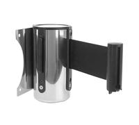 Nastro Barriera Retrattile 1set Retractable Tape Stainless Stanchion Queue Barrier Strip Wall Mount Crowd Control Guardrail Cordon Line(Black 5m)