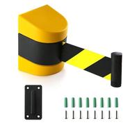 Nastro barriera retrattile, Barriera di sicurezza a nastro for montaggio a parete, controllo della folla retrattile da 2/3/5/10 m, con accessori(5M/16.4FT)