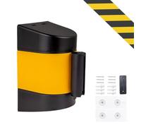 Nastro barriera retrattile, Barriera di sicurezza a nastro for montaggio a parete, controllo della folla retrattile, con accessori(5M/16.4FT)