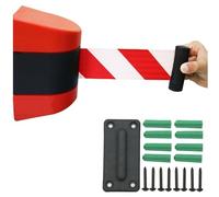 Nastro barriera retrattile, Barriera di sicurezza a nastro rossa for montaggio a parete, controllo della folla retrattile da 2/3/5/10 m, con accessori(3M/9.8FT)