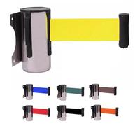 Nastro barriera retrattile, Barriera di sicurezza for il controllo della folla da 2/3/5 m, nastro for code, aeroporti, banche, scuole(Gelb,5M/16.4FT)