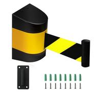 Nastro barriera retrattile, Barriera di sicurezza retrattile da 2/3/5/10 m con accessori montaggio, cintura parete for il controllo della folla in parchi giochi, hotel(3M/9.8FT)