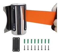 Nastro barriera retrattile, Cintura di sicurezza arancione da 2/3/5 m con montaggio a parete e cassa in acciaio for il controllo della folla in negozi alimentari al dettaglio stadi(2M/6.5FT)